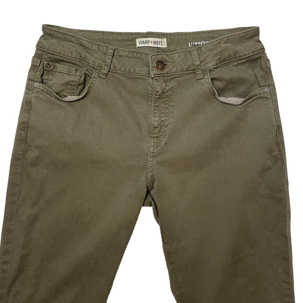 Warp + Weft Dusky Green Luxscript Skinny Jeans - Size 28X28 - Picture 2 of 12